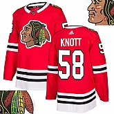 Blackhawks #58 Kontt Red With Special Glittery Logo Adidas Jersey,baseball caps,new era cap wholesale,wholesale hats